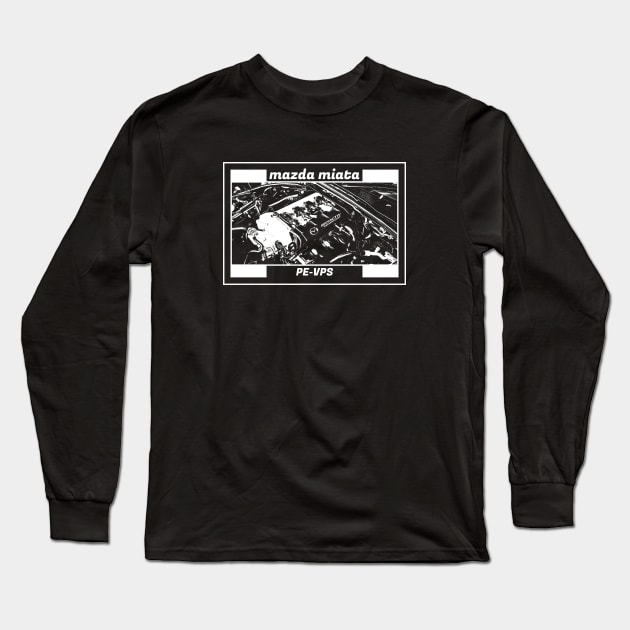 Mazda Miata MX-5 ND ENGINE (Black Version) Long Sleeve T-Shirt by Cero